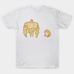 Swole Buff Doge VS Cheems Dank Meme T-Shirt